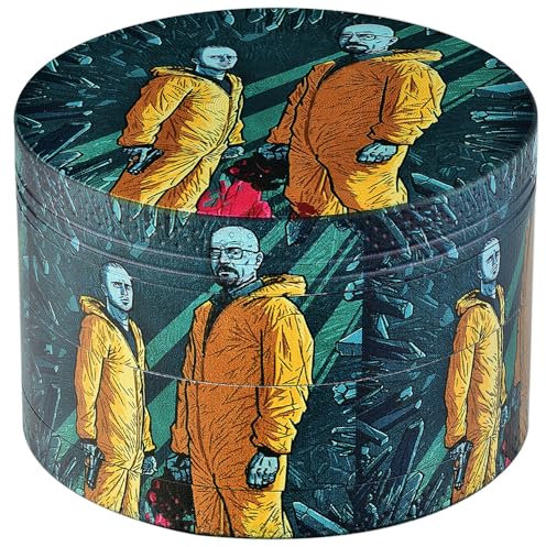 Sytranrein Herb Grinder,2.5inch 4 Parts Spice Grinder with Pollen Catcher, Color Painting Metal Grinder for Dry Herb and Spices (Green)