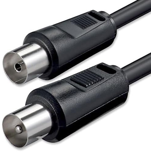 TECHZOCO Cable coaxial macho-hembra, señal 70dB, HDTV, DVB-T2/C/S, decodificador, radio, 75 Ohm, para televisión, TDT, satélite, compatible con Smart TV y equipos de audio, 2.50 Metros, Negro