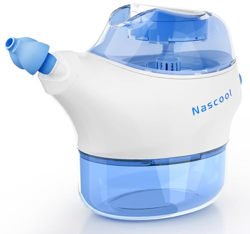 Nascool Nasal Irrigation System, Sinus Rinse Machine for Nasal Symptoms, Saline Nasal Rinsing, Nasal Wash for Better Breath, Nose Cleaner with 50 Salt Packets