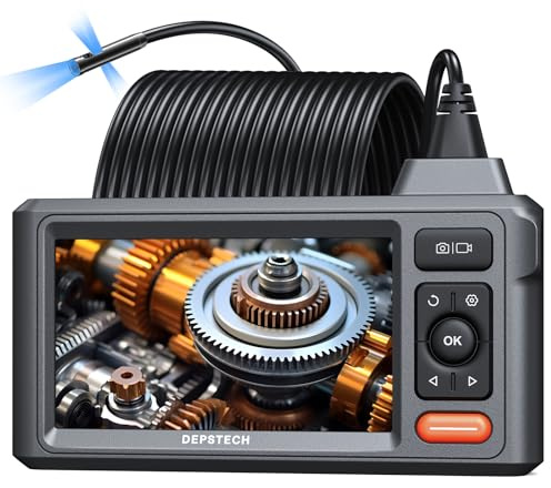 15m Endoskopkamera mit Licht, DEPSTECH Triple Lens Endoskop mit 5 IPS Bildschirm, 8mm Inspektionskamera 1080P, IP67 Wasserdicht Rohrkamera Kanalkamera, 8 Einstellbaren LEDs, 32-GB-Karte, Tragetasche
