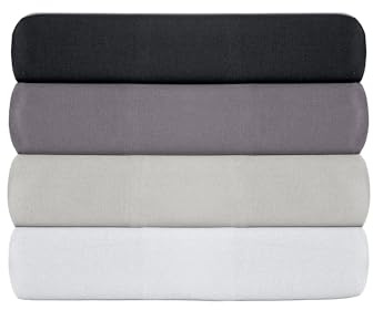 Premium Ranforce Super King Fitted Sheet (180 x 200 + 30 cm) | 100% bomull, 155 trådantal: mörkgrå | maskintvättbar i 30 °C, mjuk och hållbar