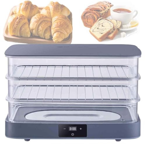 DPLXQPP Caja De Fermentación Pizza Y Pan,Caja Profesional De Prueba De Pan,con Bandeja De Fermentación Transparente De 3 Capas,para Hacer Pan,Yogur