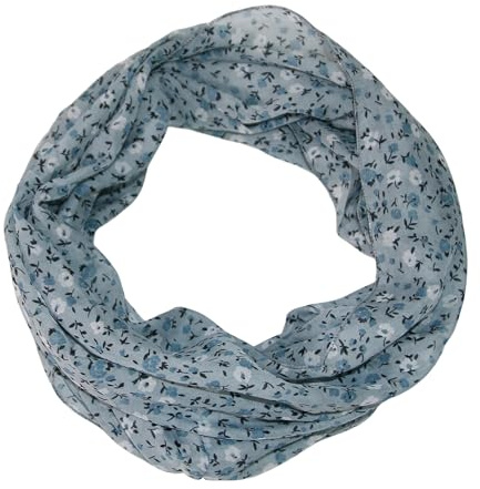 beybey® Blümchen Damen Loop Schal aus Seide und Baumwolle und in herrlichen Farben. (grau)