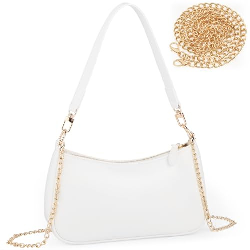 Aucuu Kleine Handtasche Damen, Clutch-Handtaschen mit Kette, Mini Hobo Bag, Retro Schultertasche für Damen, Kleine Umhängetasche mit Reißverschluss