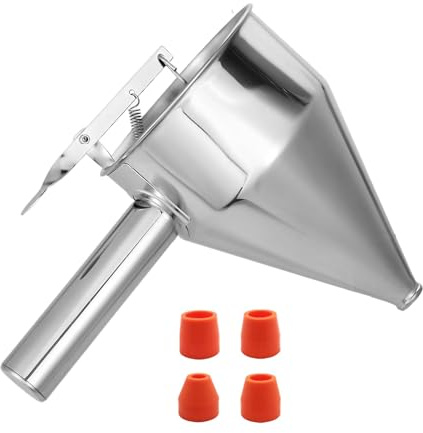 Panqueques Y Gofres De La Herramienta Dispensador De Masa De Acero Inoxidable Equipado Con Práctico Soporte Y Fácil Limpieza
