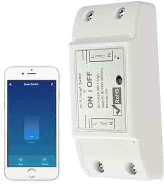 Bkiyougo Diy Smart Switch, Wi-Fi Smart Switch, Universal Smart Relay Switch DIY Module for Smart Home Automation Solution Works for Alexa & Google Home Compatible with Smart Life(1 Pack)