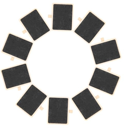 SOPOTUTU Mini Tableau Noir Clips Mémo 10 Pièces En Bois, Pinces à Notes Pour Messages Et Photos, Accessoires Bureau Et Maison, Porte-photos Créatifs