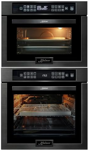 KAISER Backofen-Set Einbaubackofen,86L, 60 cm, 15 Fkt. + Mikrowellen-Backofen, 45 cm EH 6306 N RS+EM 6307 RS mit 1-fach-Teleskopauszug