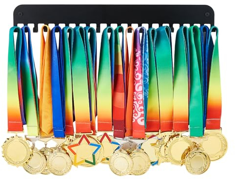 SUPERDANT 20 Haken Medaillenhalter Minimalistisches Design Medaillen Aufbewahrung Sporthaken Wettkampfauszeichnungen Bandorganizer Wandmontage Medaillen Aufhänger Sportwettbewerb