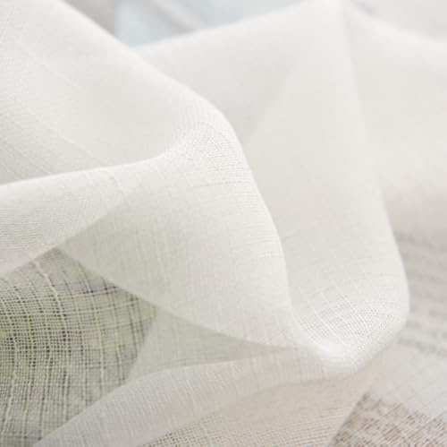 Vayliro 2m x 280 cm Leinenstoff Weiß Leinen Vorhangstoff Gardinenstoff Dekostoff Bastelstoff Meterware Netzgewebe Dekostoff Netzstoff Stoffe zum Nähen für DIY Handwerk Fensterabschirmung,Weiß