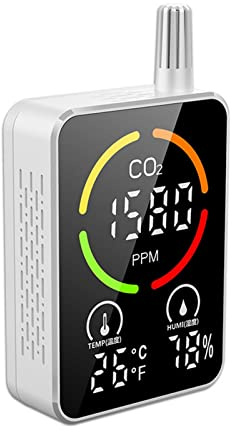 Gas Detector, Gas Detector Infrared Carbon Dioxide Detector To Detect Temperature And Humidity CO2 Concentration Air Quality(Bianco)