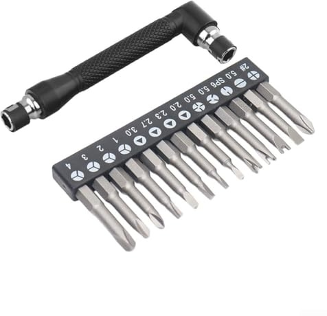 Homeponnew Set di cacciaviti a forma speciale con a L, include 6 o 8pezzi con varietà di punte per progetti completi per fai da te e riparazione (set da 14pezzi)