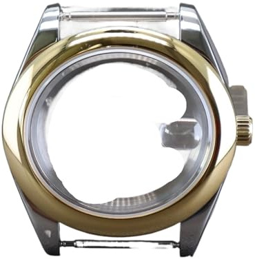1 st 36 mm 39 rundkantig klockfodral Safirkristall for NH35 NH36 NH38/34 4R36 Ersättningstillbehör(Silvery and Gold D,36mm NH35 NH36)