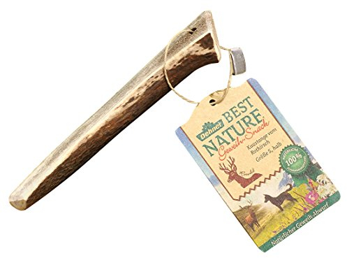 Dehner Best Nature - Snack per cani di alta qualità, inodore, 100% narürig, snack da masticare per cani, corna di cervo rosso, taglia S
