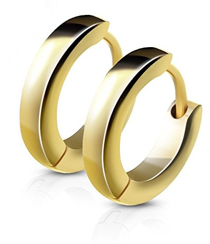 Schmale Creolen-Ohrringe Edelstahl | Silber Gold Rosegold | Damen Unisex