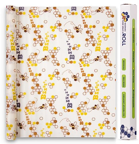 Beeswax wrap food wraps 1.5m Roll | Sandwich paper | Natural Bees wax | Eco Friendly food storage | Biodegradable, Washable and Reusable | Sustainable Cling Film (150cm x 33cm)