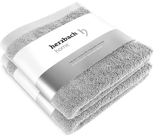 herzbach home Handtücher Pura 50x100 cm 2er Set 100% Baumwolle