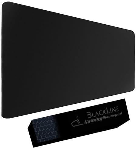 Tappetino Mouse Gaming Grande XXL NI, 900 x 400 mm Mouse Pad, Tappetino per Mouse da Gioco, Resistente all'acqua con Superficie Liscia, Base in Gomma Antiscivolo, Bordi Cuciti per Tastiera-Nero