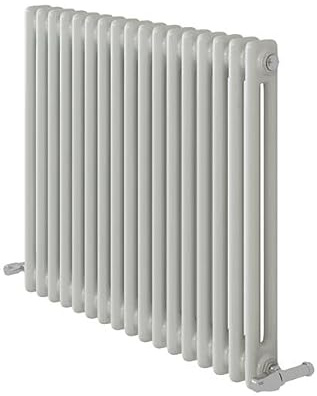 Designer Minimalist Classic Bathroom Matt White Anthracite Grey Two Column Radiator (600x800mm, White)