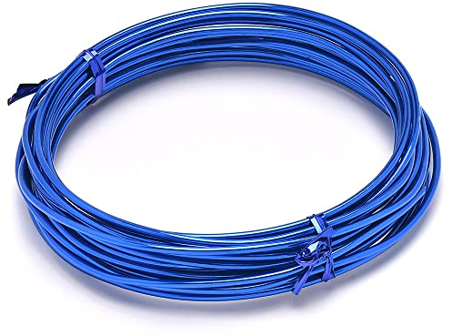 Basteldraht, 3 Rollen Blau Aluminium Handwerk Draht, 1,5mm Flexibler Metalldraht für die Herstellung von Schmuckmodellen, DIY-Skulpturen und Kunsthandwerk