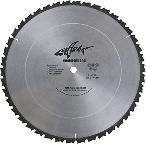 Brennholz Sägeblatt 700 x 30 mm - LWZ Zuschnitt HM Kreissägeblatt Wipp-Säge 42 Zähne