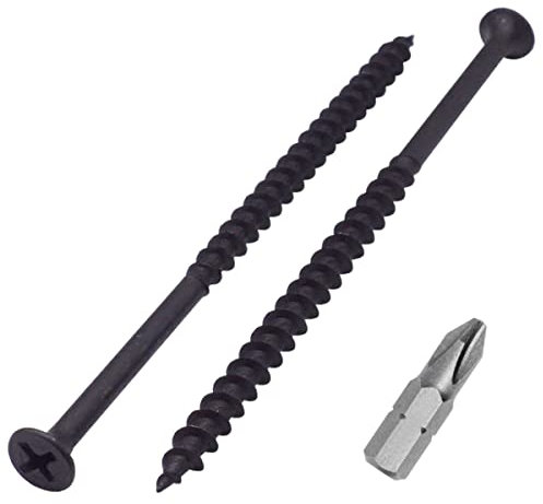 SKIR'CO Lot de 100 Vis à Bois 4,8 x 100 mm - Finition Phosphatée Noire Pour Cloison Sèche, Tête Cruciforme, Plaque de Plâtre