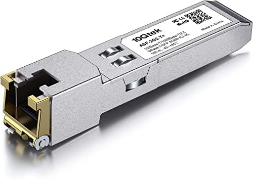 10Gtek 100Base-T/1000Base-T/2.5GBase-T/SFP SGMII RJ-45 Auto-Negotiation SFP Transceiver, Industrial Grade, Compatible with Ubiquiti UniFi, Fortinet, Netgear, TP-Link and Other Open Switches