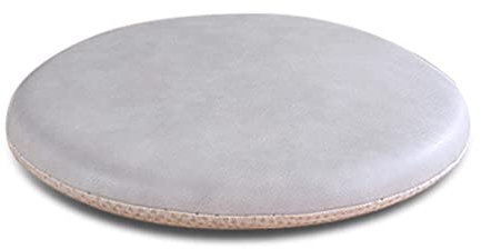 Stuhlkissen Rund 35cm, Sitzkissen Stuhl Dicke Polsterung, Stuhlkissen 35x35 Ohne BäNder, Wasserdicht Leder Sitzpolster Gartenstuhl Outdoor SonnenbestäNdig Keine Notwendigkeit Zu Waschen Hellgrau