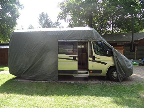 CAPA® Schutzhaube Kastenwagen 570–620 cm | Abdeckplane Kastenwagen Outdoor Garage | grau | atmungsaktiv, wasserabweisend & UV-beständig | CAPAtex®