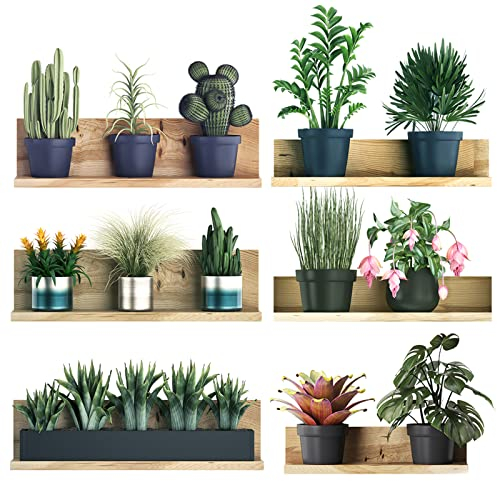 CAINCAY 3D Grüne Pflanze Wandtattoo, 6 Stück Wandtattoo für Wohnzimmer PVC Grüne Blätter Wandsticker, Grünes Blatt Wandbilder Blumen Topfpflanze Wandaufkleber für Küche Büro Wanddeko