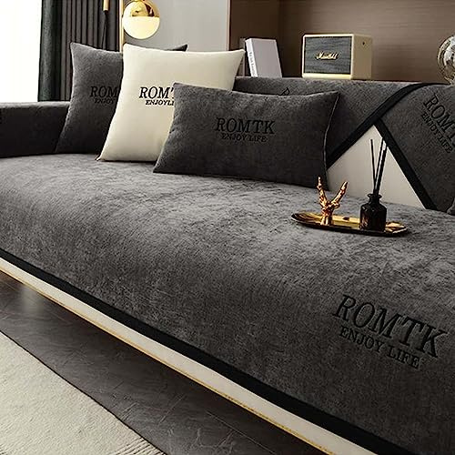 MTHGH Sofabezug Sofaschoner L Form u Form Ecksofa Anti-rutsch Couchschoner Couch Katze Hund Decke Überzug Sofaschutz Sofahusse Wasserdicht,darkgray-70x70cm