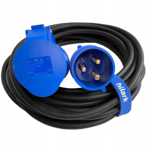 Hilark Cable Tech H07RN-F 3x4 mm2 Enrollador eléctrico CEE (50 m, Negro)