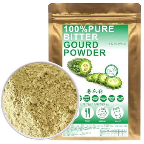 100% Natural Pure Balsam Pear Powder 100g/3.52oz 苦瓜粉 polvere di melone amaro per frullati, frullati, cottura e bevande, tè | Free da conservanti