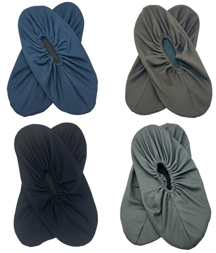 GIEEU 4 Pairs Reusable Non-Slip Overshoes Cover, Comfortable and Breathable Mesh Upper Shoe Home Dust Covers, Protect Carpeted Floors When Friends Come to Visit or Mopping