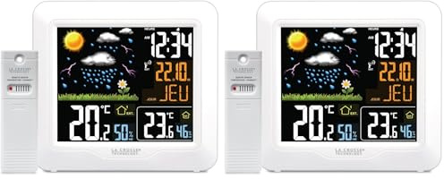 La Crosse Technology - WS6820 Station Météo radio-pilotée avec écran LCD coloré - Blanc