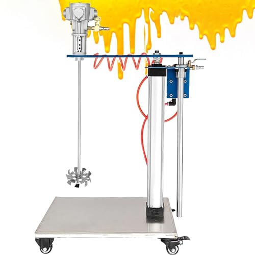 Mélangeur de peinture pneumatique, agitateur d'air à levage automatique 1/4HP, malaxeur pneumatique avec support, hauteur réglable, outil de mélange de revêtement d'encre 30 gallons (Size : Aluminum
