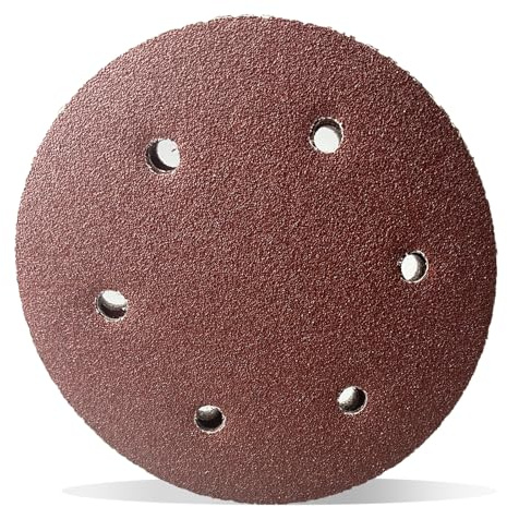 Mimhooy 12 Pcs 225mm 40 Grit Sanding Discs Hook and Loop 6 Hole for Drywall Sander