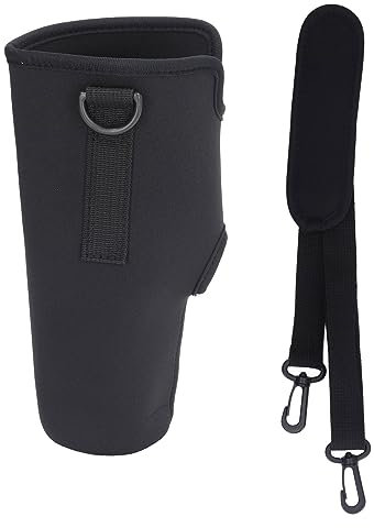 ANKROYU Estante para Tazas con Aislamiento térmico, portavasos de Neopreno, Funda para Tazas con Correa Ajustable para Gimnasio al Aire Libre (Negro)