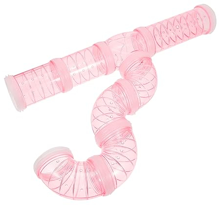 BESPORTBLE Hamsterrohre DIY Tunnel-spielset Aus Robustem Kunststoff Modulare Verbindungsschienen Für Erweiterbaren Hamsterkäfig Flexible Außentunnel Für Kleintiere Pinkes Zubehör Für Individu