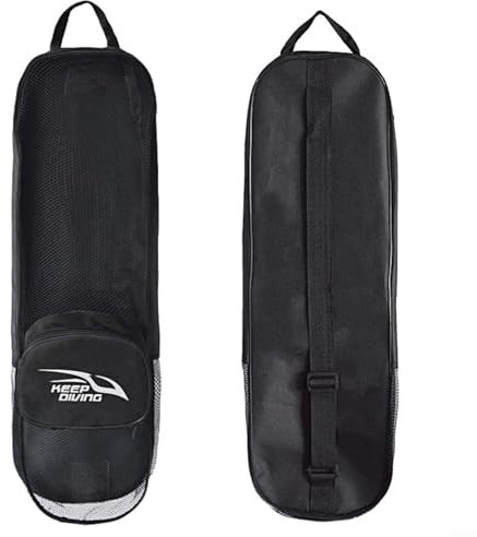 Sileduove 1 Stück Netz Tauchtasche, Netz Tauchtasche, Netztasche für Tauchausrüstung, Flossen, Taucherflossen, Schnorchel, schwarz, einzelner Schultergurt, 72 x 22 x 12 cm