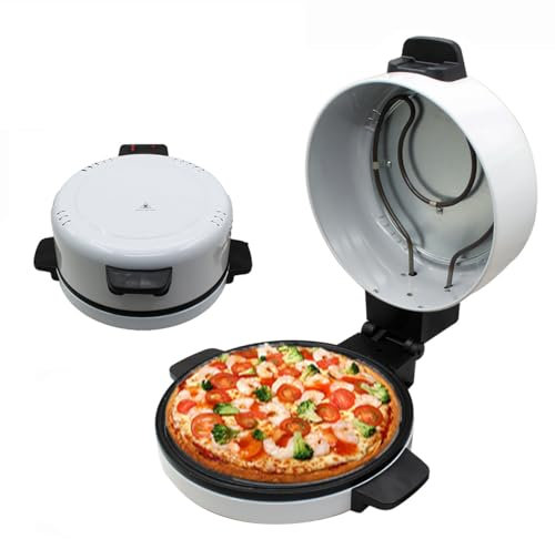 Electric Pizza Maker 2000W, 12 Inch Indoor Portable Pizza Oven, Crepe, Pancake and Omelette Maker with Lid, Easy Clean, Anti-scald Handle, Multi Cooker