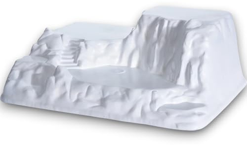 Base Starter Bianca Innevata in Plastica per Villaggi Natalizi per Giostrine Montagna Stand per Scenari Presepe Nordico 42x22x17 cm