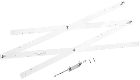 Pjeghbvop Regla profesional de 50 cm, regla de dibujo a escala, pantógrafo, regla plegable, herramienta reductora, herramienta multiuso para manualidades