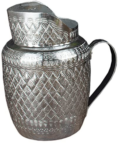 Cabilock Exquisita Jarra de Metal para Agua Dispensador de Bebidas Asa para Jarabe Caliente Salsa Decorativa
