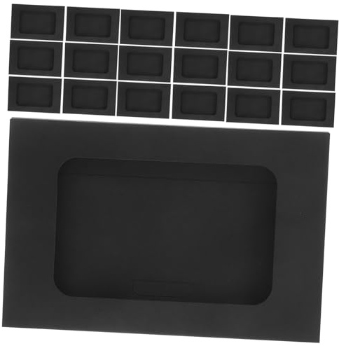 HAPINARY 30stücke Schwarze Fensterumschläge Mit Sichtfenster Für Fotos Kataloge Magazine Broschüren Zertifikate Und Kalender Vielseitige Nutzung Für Postkarten Und Einladungen