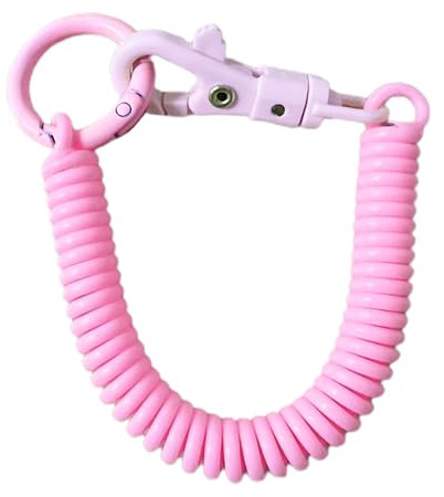 Hattba Porte-clés en spirale extensible, porte-clés rétractable à ressort hélicoïdal, porte-clés en alliage, porte-clés coloré pour sac à dos