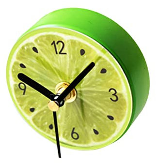 Vaguelly Zitrone Wanduhr Kühlschrankaufkleber Magnetisch Uhr Mit Fruchtmuster Für Kühlschrank Aufbewahrung Und Zeitablesung Grüne Zitrone