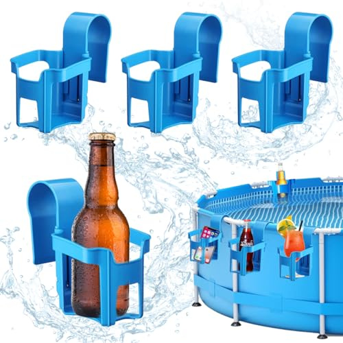4 Piezas Portavasos Junto a la Piscina, Soporte para Bebidas Junto a La Piscina, Piscina Desmontable de Portavasos, Portavasos de Piscina para Fiestas de Verano En La Piscina Playa