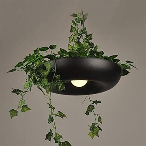 Garden Pendant Lamp Design Potted Plant Luxury Adjustable Creative Flower Pot Plant Pendant Light,Home Decor Lamp,Green,Cool White