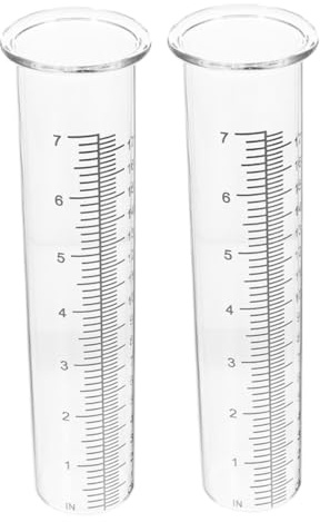 DIYEAH Lot De 2 Tubes De Rechange pour Pluviomètre en Plastique Antigel, Mesure Extérieure Précise pour Jardin, Tube Gradué Compact 18 Cm, Suivi Facile des Précipitations en Extérieur
